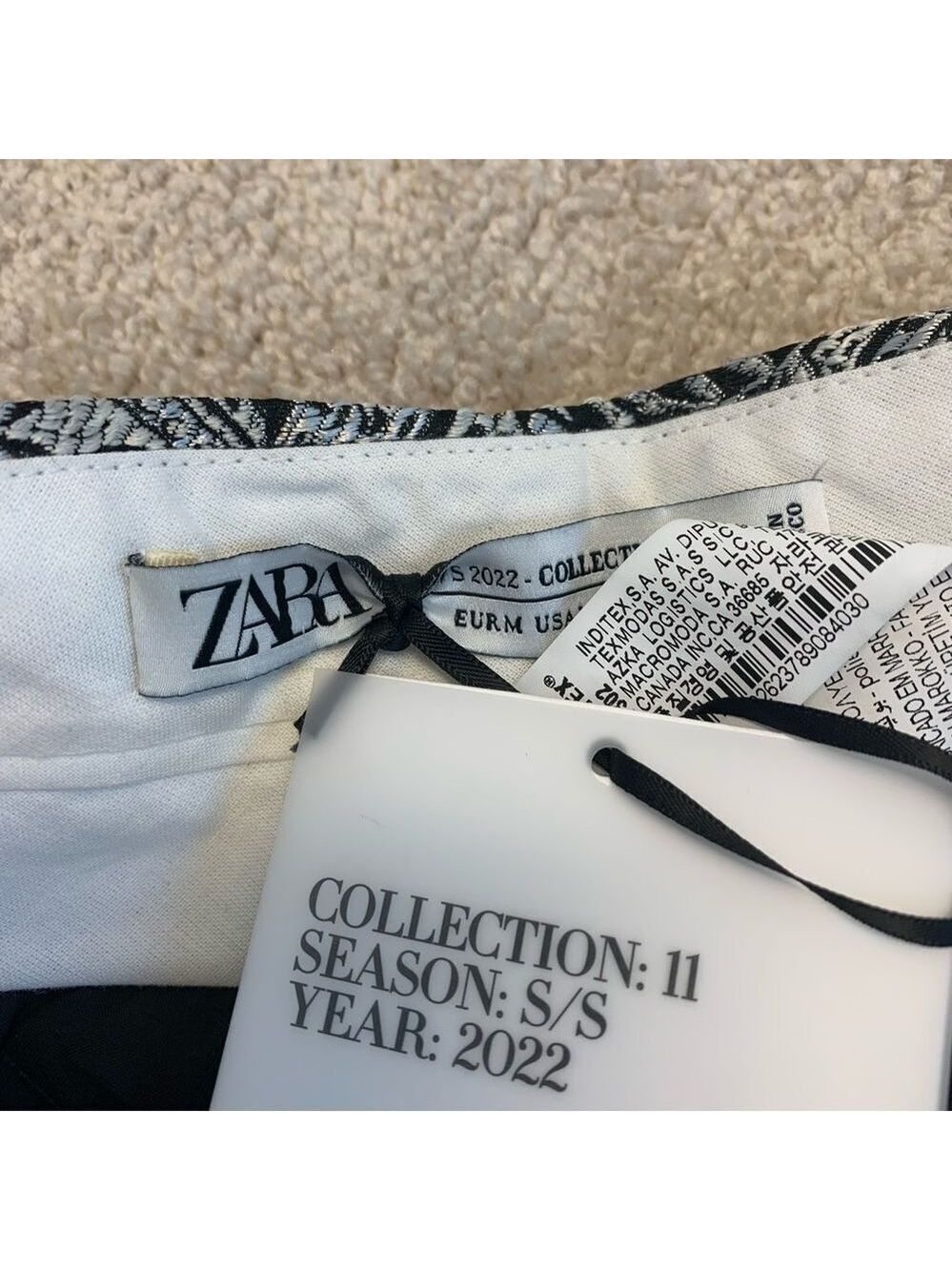 ZARA black silver jacquard pants limited edition Sz M NWT - Picture 9 of 15